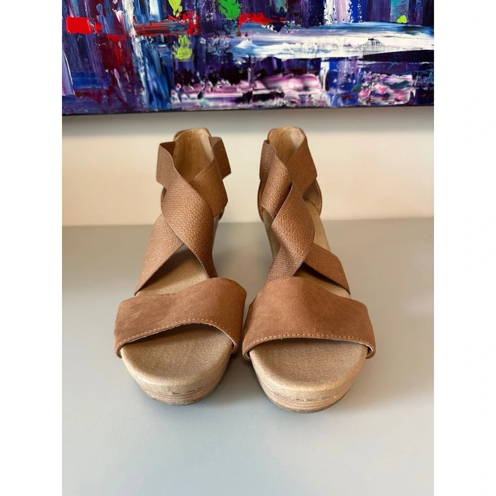 Dr Scholls Barton Band Brown Wedge Sandals | Size 9